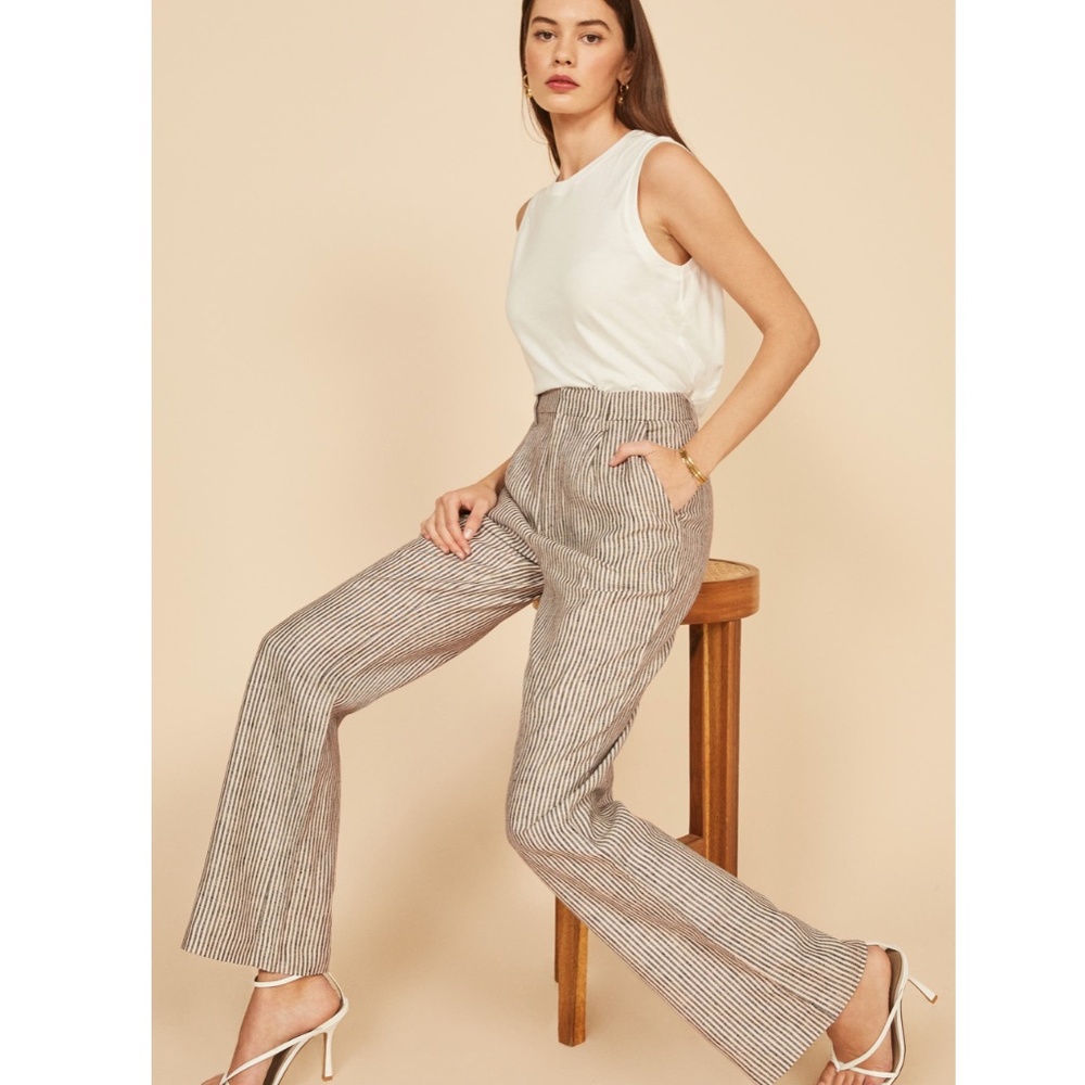 NWT Reformation Cello Wide Leg Linen Pants